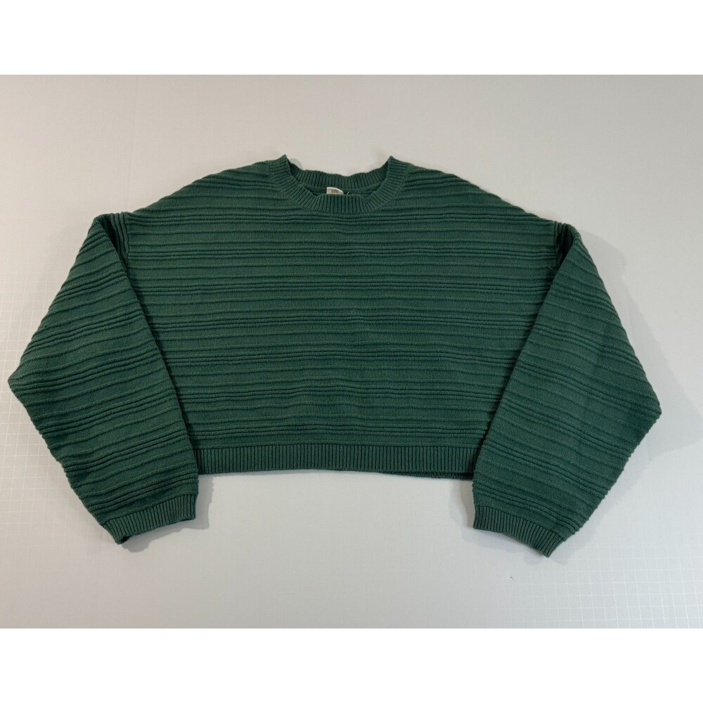 Billabong Dark Green Ribbed Crewneck Sweater